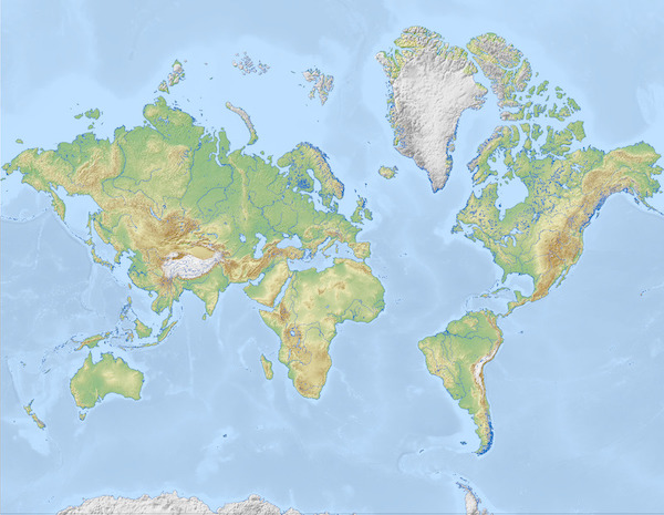 地球地图的镜像显示了星图中东西方错误的等效性。